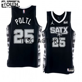 Dres San Antonio Spurs Jakob Poeltl 25 Nike 2022-23 Statement Edition Crno Swingman - Dječji